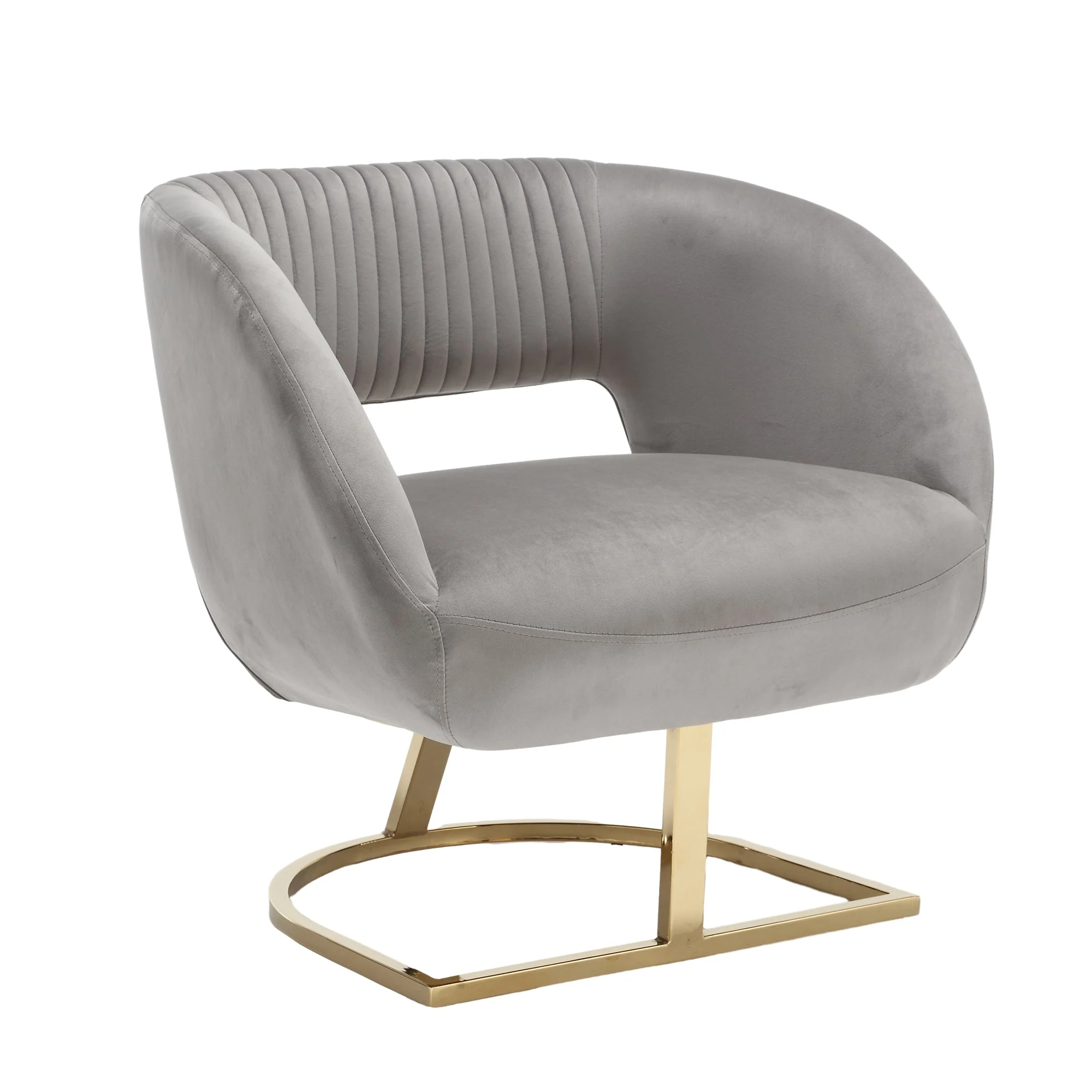 COOLMORE Upholstered Tufted Living Room Chair Textured Linen Fabric Accent Chair with Metal Stand - Image 9
