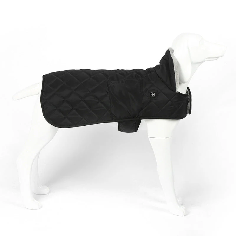 Heated Pet Clothing - New Fashion Warm Dog Cotton Jacket with Short Rabbit Fur - Image 5