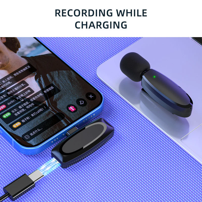 Lavalier Wireless Microphone Outdoor Live Broadcast Internet Celebrity Carry 2.4G Radio Noise Reduction Small Microphone - Image 7