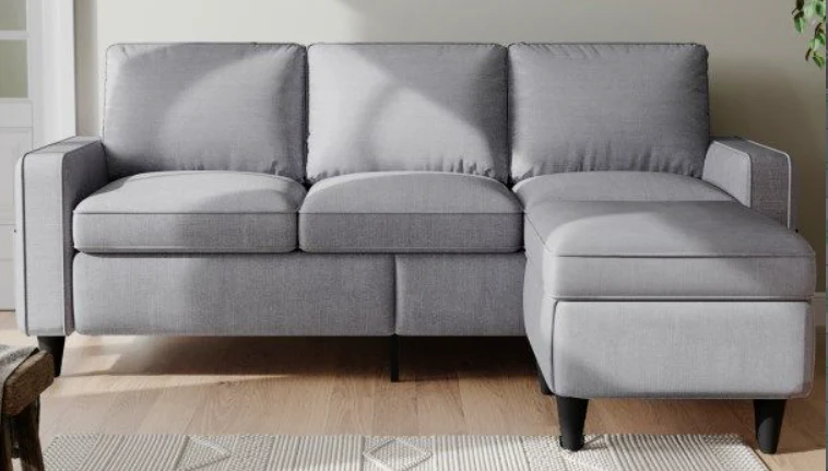 light grey Sofas for families, apartments, dorms, bonus rooms, compact Spaces with lounge lounges L-shaped design for the chaise - Image 4