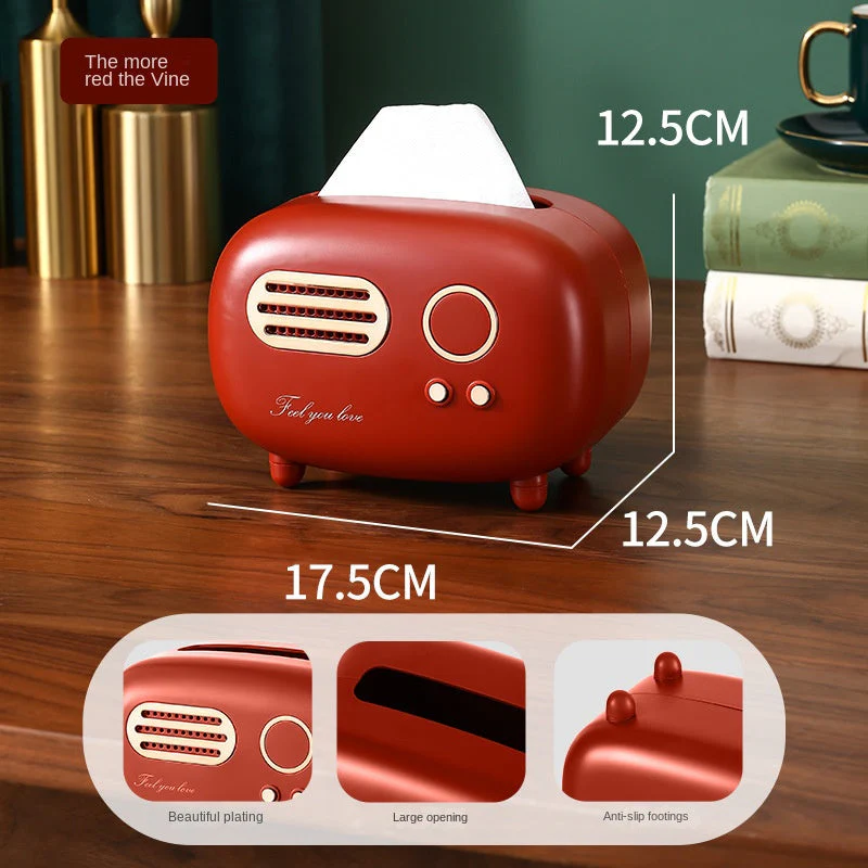 Paper towel box ABS light luxury retro style gift for living room, high-end home drawer paper towel box - Image 10