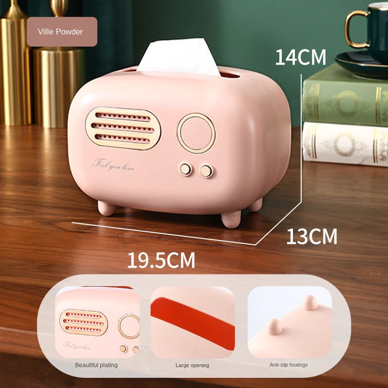 Paper towel box ABS light luxury retro style gift for living room, high-end home drawer paper towel box - Image 5