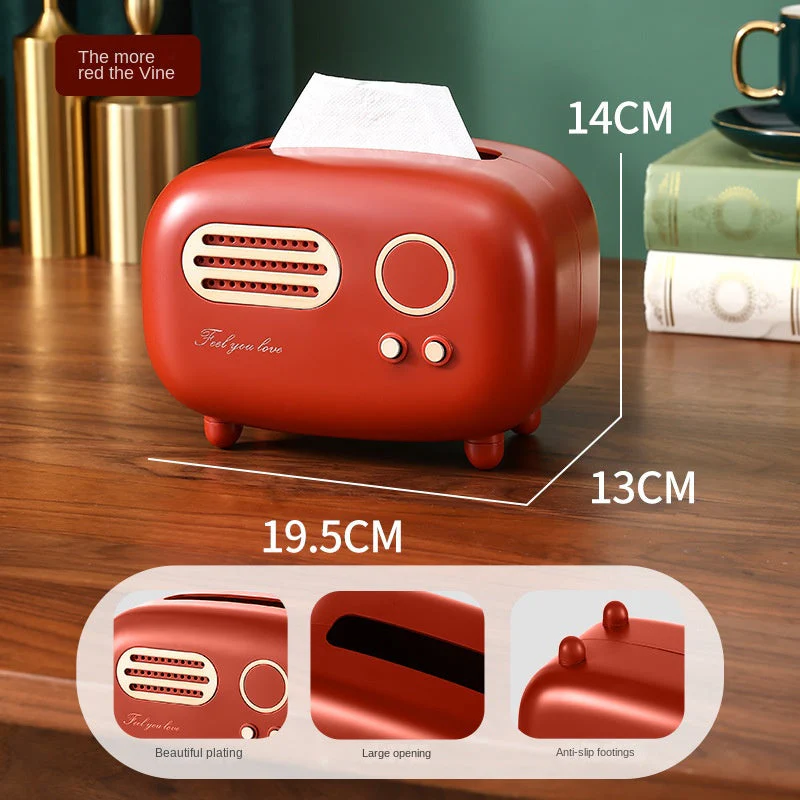 Paper towel box ABS light luxury retro style gift for living room, high-end home drawer paper towel box - Image 9