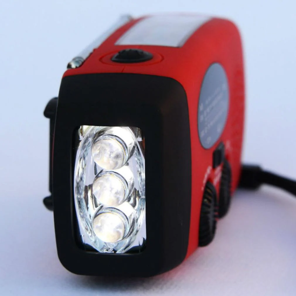 Protable Emergency Hand Crank Charger 3LED Flashlight Generator Solar AM/FM/WB Radio Waterproof Emergency Survival Tools - Image 5