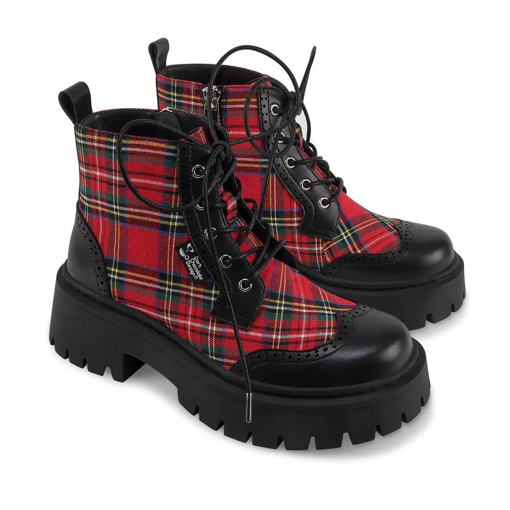 Red Tartan Women's  Boots - Image 3