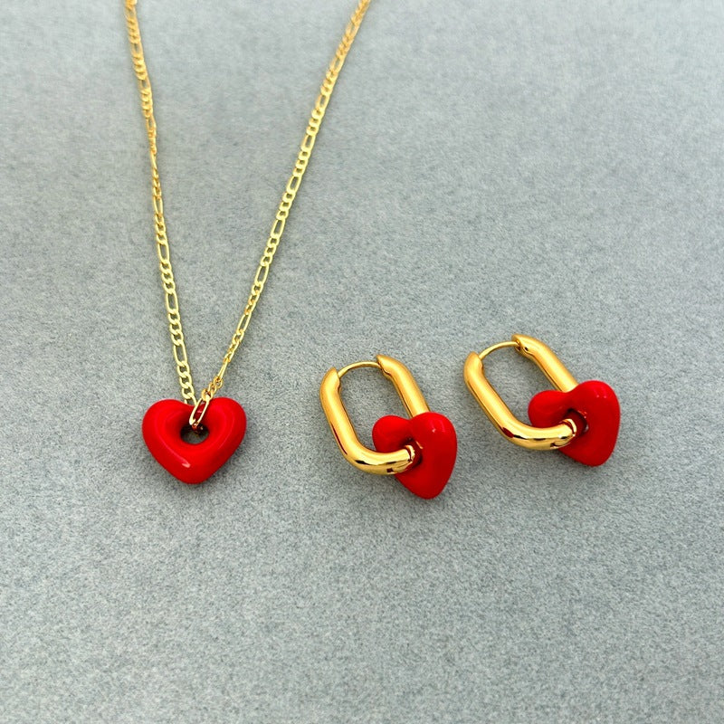 Summer Simple High Grade Love Shape Necklace Ear Clip Women - Image 6